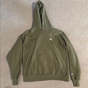 Champion Green Hoodie Classic Fit Cotton Blend